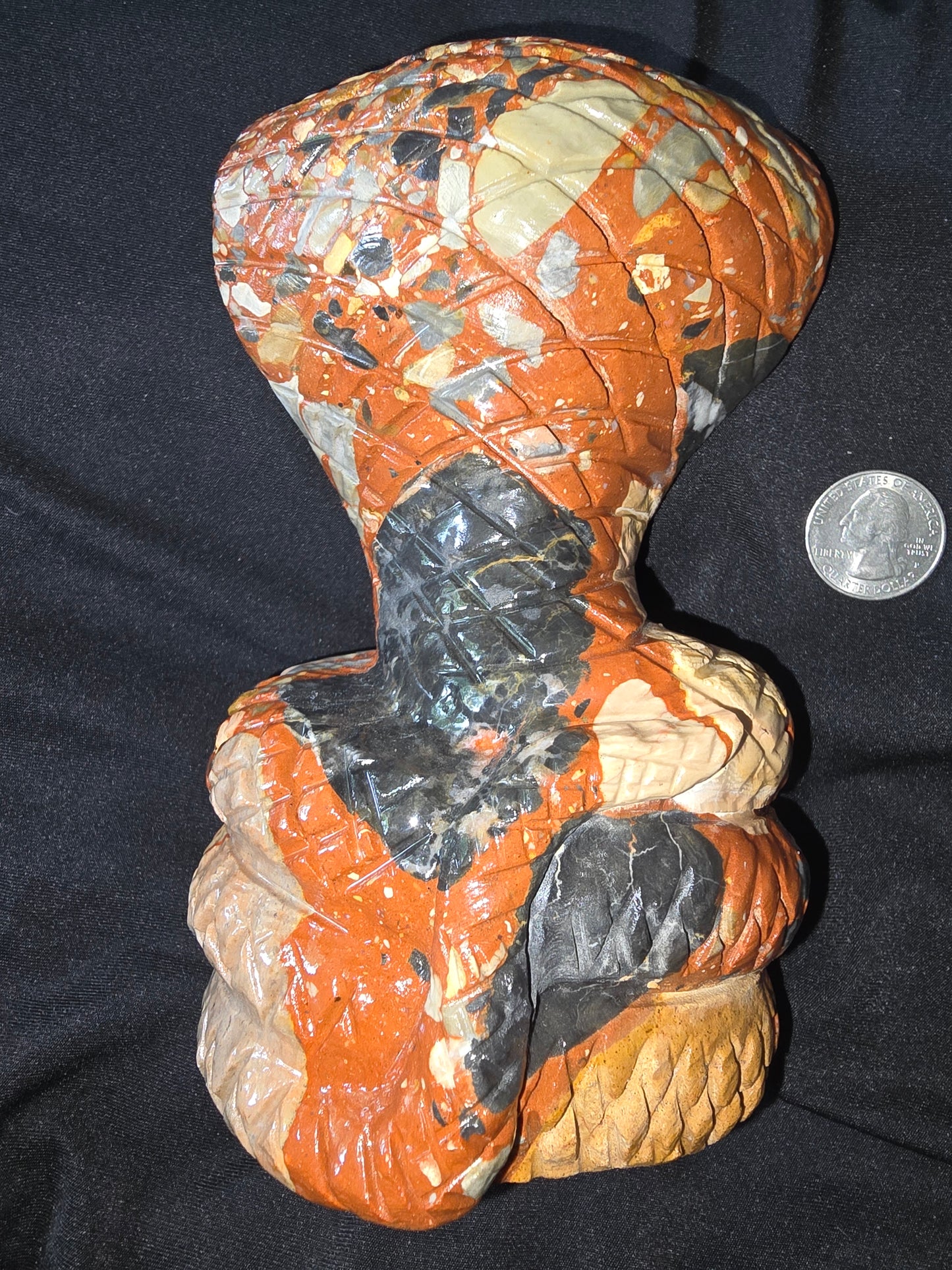 Cobra snake crystal carving mixed jasper