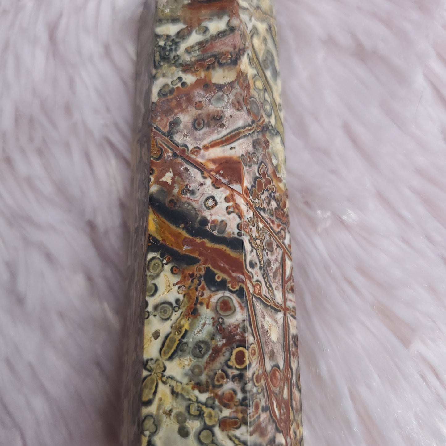 Leopard skin jasper crystal tower