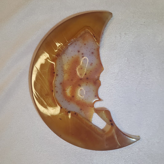 Druzy carnelian moon face crystal